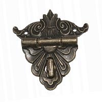 Фиксатор для шкатул.А-100 59х55mm цвет: старая бронза (М) Фиксатор для шкатул.А-100 59х55mm цвет: старая бронза (М)