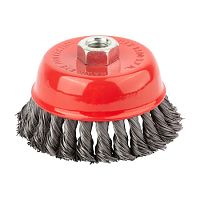 Корщетка-чашка 100 мм, стальная витая проволока, гайка М14, с наклоном, 39458 / 7170100 Корщетка-чашка 100 мм, стальная витая проволока, гайка М14, с наклоном, 39458 / 7170100