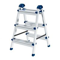 Стремянка, 3 ступени, стальной профиль, алюминиевые ступени, Сибртех,  97953 Стремянка, 3 ступени, стальной профиль, алюминиевые ступени, Сибртех,  97953