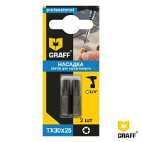 Бита TX 30x25 мм "звездочка", в блистере (2 шт.), GRAFF, 333025 Бита TX 30x25 мм "звездочка", в блистере (2 шт.), GRAFF, 333025