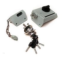 Замок накладной ЗНД1-АК правый, серый (с цепочкой), 86700 Замок накладной ЗНД1-АК правый, серый (с цепочкой), 86700