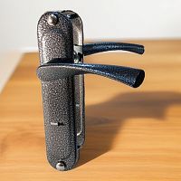 Ручка на планке РДП 2-023-77С- АС -антик серебро,сувальд./15/ Ручка на планке РДП 2-023-77С- АС -антик серебро,сувальд./15/