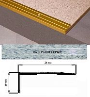 Порог АЛ-267-С 1,8м ГРАНИТ серый, Угол алюминевый, 24X10 мм Порог АЛ-267-С 1,8м ГРАНИТ серый, Угол алюминевый, 24X10 мм