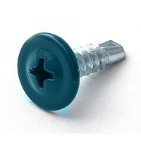 Саморез с прессшайбой, сверло RAL5021 4,2х16 морская волна /500/ Саморез с прессшайбой, сверло RAL5021 4,2х16 морская волна /500/