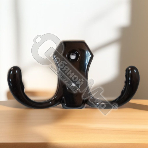 Крючок мебельный малый черный, (25), КМ-2