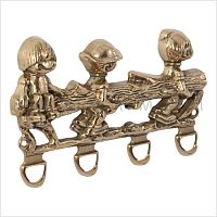 Вешалка "ГНОМЫ" 13х19 латунь полированная, 4 крючка, STILARS, 00075 Вешалка "ГНОМЫ" 13х19 латунь полированная, 4 крючка, STILARS, 00075