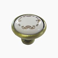 Ручка-кнопка античная бронза+фарфор/орнамент*** Ручка-кнопка античная бронза+фарфор/орнамент***