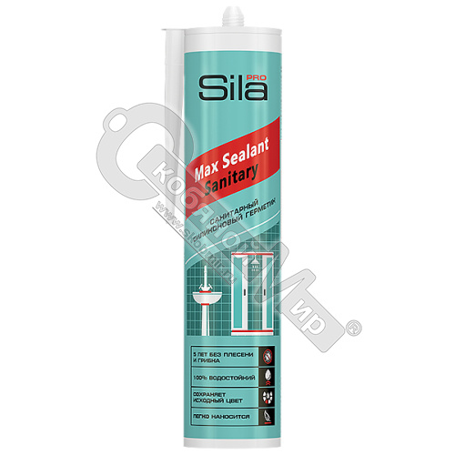 Герметик силиконовый санитарный бесцветный, 290 мл, Sila PRO Max Sealant, (1уп-25шт)