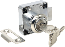 Замок мебельный с автоматическим запиранием (338), ригель-защелка, металл. ключ, 0149 Замок мебельный с автоматическим запиранием (338), ригель-защелка, металл. ключ, 0149