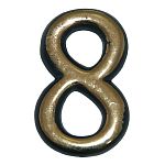 Цифра квартирная самоклеющая "8" цвет:латунь Цифра квартирная самоклеющая "8" цвет:латунь