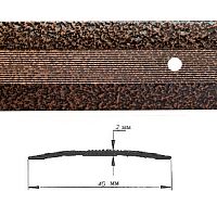 Порог АЛ-125-С 2,0м антик медный , Стык алюминевый , 40 мм Порог АЛ-125-С 2,0м антик медный , Стык алюминевый , 40 мм