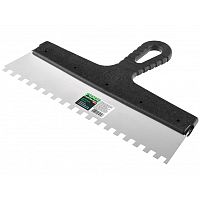 Шпатель зубчатый 300 мм, зуб 8х8 мм, нержавеющая сталь, пластмассовая ручка, Сибртех, 85476 Шпатель зубчатый 300 мм, зуб 8х8 мм, нержавеющая сталь, пластмассовая ручка, Сибртех, 85476