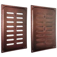 Решетка вентиляционная металлическая с заслонкой 165х240 мм, медный антик Решетка вентиляционная металлическая с заслонкой 165х240 мм, медный антик