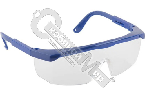 Очки защитные прозрачные с регулируемыми синими дужками, FIT,  12222