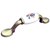 Ручка-скоба 96 мм, античная бронза+фарфор/синий F, 20545/201070*** Ручка-скоба 96 мм, античная бронза+фарфор/синий F, 20545/201070***