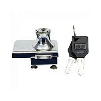 Замок витринный для двух стекол (№ 805), 2 ключа с пласт. держателем, хром, 0146 Замок витринный для двух стекол (№ 805), 2 ключа с пласт. держателем, хром, 0146