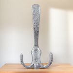 Крючок мебельный большой антик белое серебро, (30), КМ-1 Крючок мебельный большой антик белое серебро, (30), КМ-1