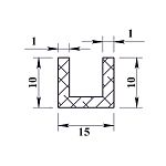 Швеллер алюминиевый 10х15х10х1,0 мм - 2,0 м Швеллер алюминиевый 10х15х10х1,0 мм - 2,0 м