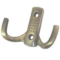 Крючок 2-х рожковый, старинная латунь (точки), Boyard, К204 AB*** Крючок 2-х рожковый, старинная латунь (точки), Boyard, К204 AB***