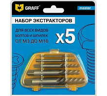 Экстракторы для шурупов (набор 5 шт.), GRAFF Master, 14402 Экстракторы для шурупов (набор 5 шт.), GRAFF Master, 14402
