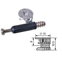 Эксцентрик 15 мм со стойкой с пластиковым корпусом 34 мм, саморез, 18550 /500 /10/ Эксцентрик 15 мм со стойкой с пластиковым корпусом 34 мм, саморез, 18550 /500 /10/