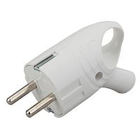 Вилка угловая с ушком 16A с заземлением, белая, ЭРА, Vx4-W /24/*** Вилка угловая с ушком 16A с заземлением, белая, ЭРА, Vx4-W /24/***
