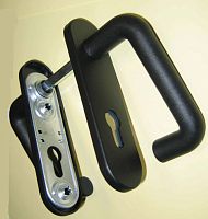 Комплект ручек для противопожарных дверей ISEO (Италия) (черная) 032415 Комплект ручек для противопожарных дверей ISEO (Италия) (черная) 032415