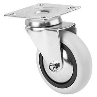 Опора колесная поворотная с площадкой, 75х25 мм, с металл. арматурой,сер. 351*** Опора колесная поворотная с площадкой, 75х25 мм, с металл. арматурой,сер. 351***