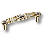 Ручка-скоба 96 мм BRASSс кристаллами Swarovski, глянцевое золото 24k, 15.133.96.19 SWA*** Ручка-скоба 96 мм BRASSс кристаллами Swarovski, глянцевое золото 24k, 15.133.96.19 SWA***