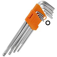 Набор Г-образных ключей HEX (шестигранник), 9 шт., в блистере, 657-172*** Набор Г-образных ключей HEX (шестигранник), 9 шт., в блистере, 657-172***