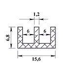 Швеллер алюминиевый ш-образный 265 - 2,0 м Швеллер алюминиевый ш-образный 265 - 2,0 м