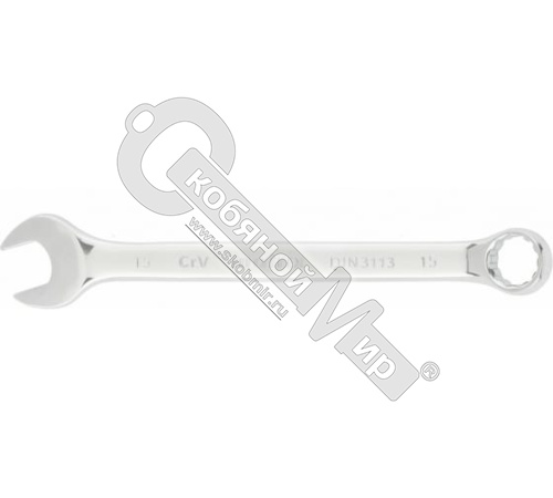 Ключ комбинированный, 15 мм, CrV, полированный хром, Matrix,  15159 