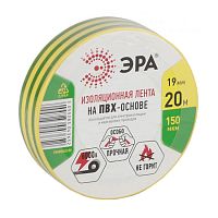 Изолента ПВХ 19 мм х 20 м, желто-зеленая,  43652 Изолента ПВХ 19 мм х 20 м, желто-зеленая,  43652