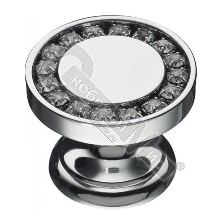 Ручка-кнопка BRASS эксклюзив. коллекция: латунь с кристаллами Swarovski, глянцевый хром, 0776-005*** Ручка-кнопка BRASS эксклюзив. коллекция: латунь с кристаллами Swarovski, глянцевый хром, 0776-005***