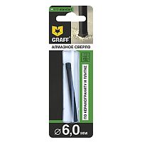Сверло алмазное 6 мм, по керамограниту и плитке, Standart GRAFF, 78665 Сверло алмазное 6 мм, по керамограниту и плитке, Standart GRAFF, 78665
