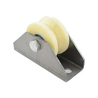 Ролик капролон d=70 мм под трубу профильную 40х40 на пластинах, К2716 Ролик капролон d=70 мм под трубу профильную 40х40 на пластинах, К2716