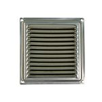 Решетка вентиляционная металлическая 100х100 мм с сеткой, хром /50/ Решетка вентиляционная металлическая 100х100 мм с сеткой, хром /50/