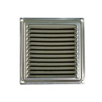 Решетка вентиляционная металлическая 100х100 мм с сеткой, хром /50/ Решетка вентиляционная металлическая 100х100 мм с сеткой, хром /50/