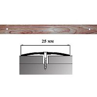 Порог АЛ-163-С 1,8м ВИШНЯ зимняя, Стык алюминевый узкий, 25 мм Порог АЛ-163-С 1,8м ВИШНЯ зимняя, Стык алюминевый узкий, 25 мм