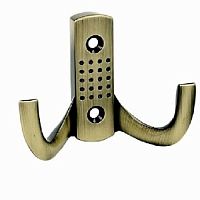 Крючок 2-х рожковый, YG1149S AB, бронза (с перфорацией), 8289 /70/ Крючок 2-х рожковый, YG1149S AB, бронза (с перфорацией), 8289 /70/