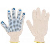 Перчатки х/б белые, 10 класс 4 нити, с ПВХ "Точка", 12484 Перчатки х/б белые, 10 класс 4 нити, с ПВХ "Точка", 12484