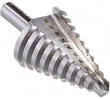 Сверло ступенчатое по металлу 9ст: d=9-36 мм HSS, прямая кромка, КУРС, 36404 Сверло ступенчатое по металлу 9ст: d=9-36 мм HSS, прямая кромка, КУРС, 36404