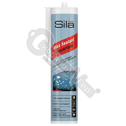 Герметик силиконовый аквариумный бесцветный, 290 мл, Sila PRO Max Sealant AQ, (1уп-25шт)***