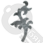 Лист кованый левый 230х125 мм фото 2 Лист кованый левый 230х125 мм фото 2