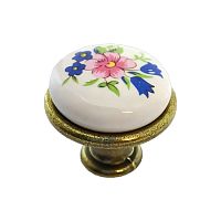 20544/200183 Ручка-кнопка ,античная бронза+фарфор/синий,F 20544/200183 Ручка-кнопка ,античная бронза+фарфор/синий,F