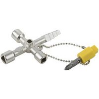 Ключ для электрошкафов универсальный 5-в-1, двусторонняя CrV бита PH2/SL7 60107 Ключ для электрошкафов универсальный 5-в-1, двусторонняя CrV бита PH2/SL7 60107