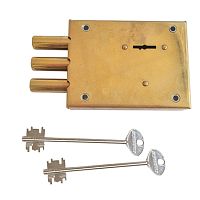 Замок накладной KERBEROS 115.11.034 L-02 латунь левый с 2-мя ключами 105мм Замок накладной KERBEROS 115.11.034 L-02 латунь левый с 2-мя ключами 105мм