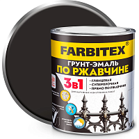 Грунт-эмаль по ржавчине 3 в 1 FARBITEX, черный (0.8 кг) Грунт-эмаль по ржавчине 3 в 1 FARBITEX, черный (0.8 кг)