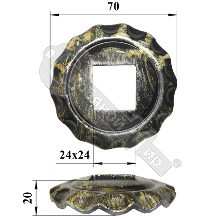 Основание балясины штампованное круглое 75х2 мм отверстие 24 мм 19456-24 фото 2 Основание балясины штампованное круглое 75х2 мм отверстие 24 мм 19456-24 фото 2