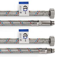 Подводка гибкая для смесителя 50см пара стальная оплетка 01442 AQuapipe 50 Подводка гибкая для смесителя 50см пара стальная оплетка 01442 AQuapipe 50